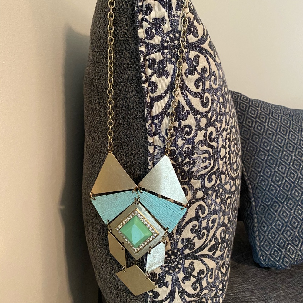 Geometric Turquoise Statement Piece